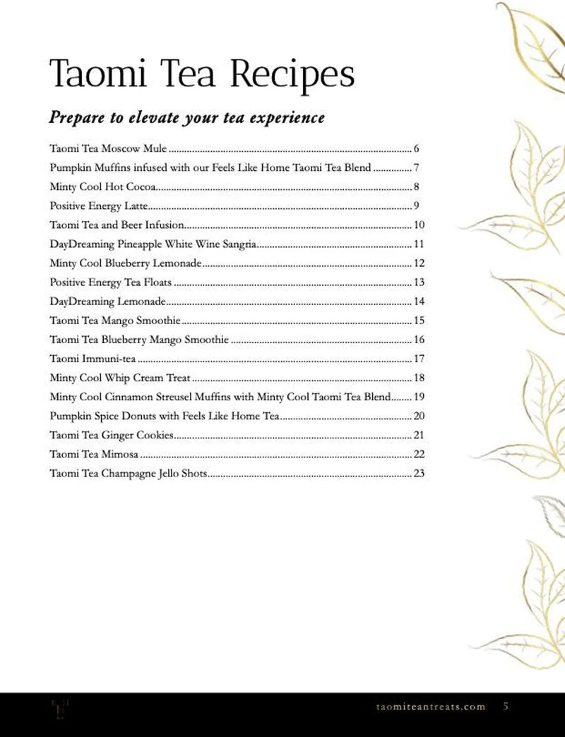 Taomi Tea N Treats Recipe Book Paperback