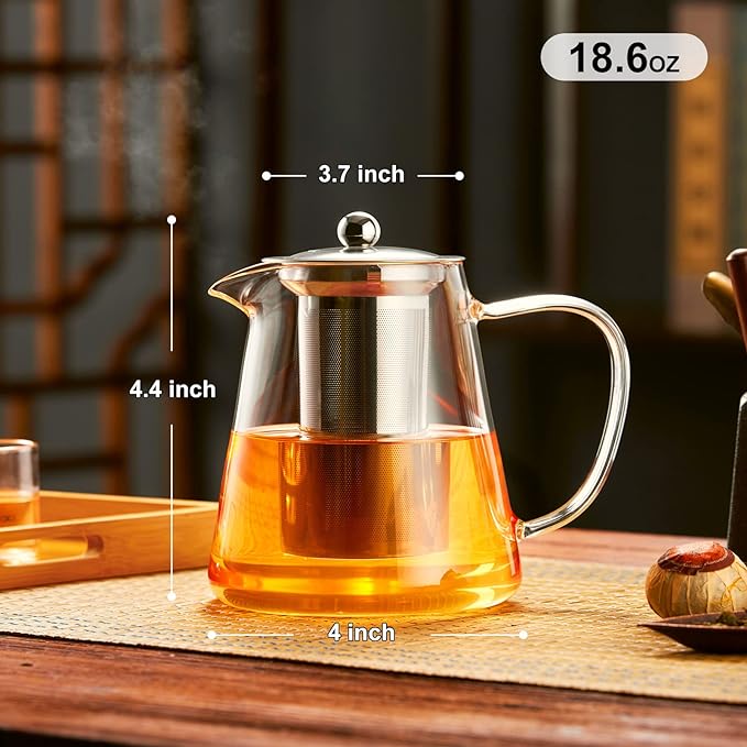 PARACITY 18.6 OZ Glass Teapot